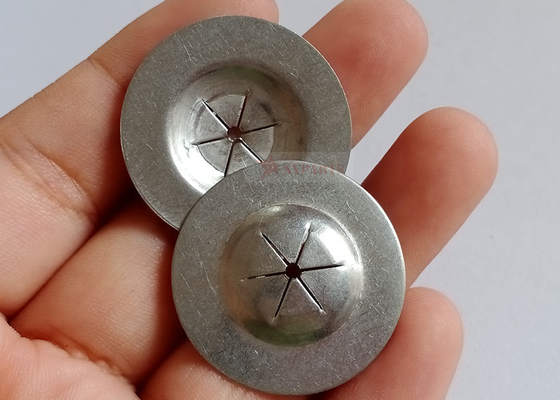 Okrągłe płaskie podkładki samozaciskowe 25 mm w połączeniu z kotwami do sznurowania ze stali nierdzewnej