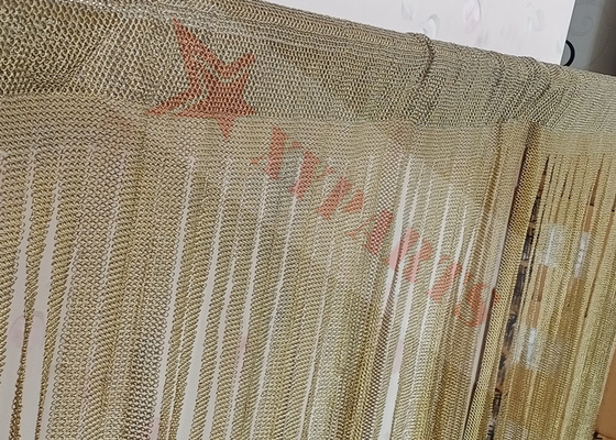Metalowa zasłona z frędzlami w kolorze złotym 0,53 x 3,81 mm Siatka z siatki drucianej do dekoracji przestrzeni
