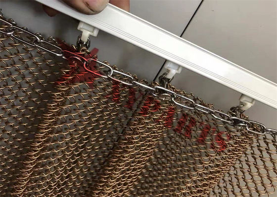 Aluminiowy łańcuszek z metalową siatką Kurtyna Kolor miedzi do dekoracyjnego dzielnika pokoju