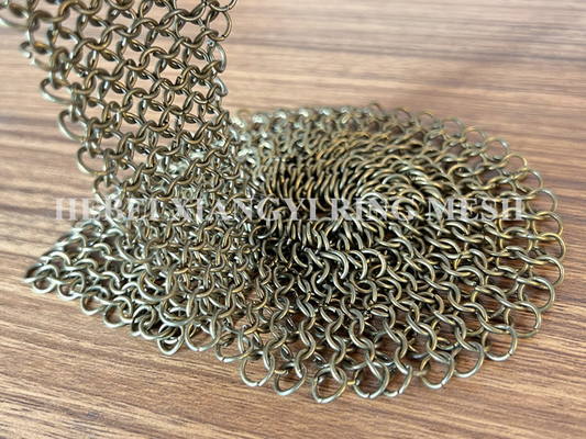 Metal Chain Link Bronze 3mm Ring Mesh Kurtyna ze stali nierdzewnej z niestandardowym wzorem