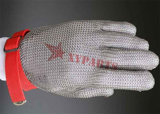 0,53 * 3,81 mm Ss 316 Metalowe siatkowe rękawiczki z paskiem tekstylnym dla bezpieczeństwa ciała
