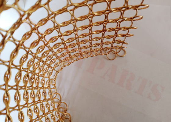 Złoty kolor 1.5x15mm Kolczuga Siatka Tkanina Kurtyna Projektowanie wnętrz Stal nierdzewna