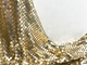 Miękka, elastyczna, metalowa, cekinowa siatka o grubości 3 mm Złota aluminiowa tkanina odzieżowa Haute