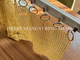 Złoty kolor Wm Serie Chainmail Ring Mesh Zasłona do projektowania architektonicznego